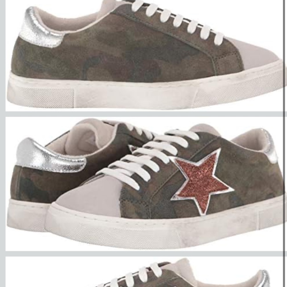 Steve Madden Camouflage Sneakers with Silver and Red Accents